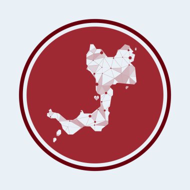 Ada Geometrik ağ yuvarlak tasarımı teknolojisi İnternet 'in Canouan simgesi