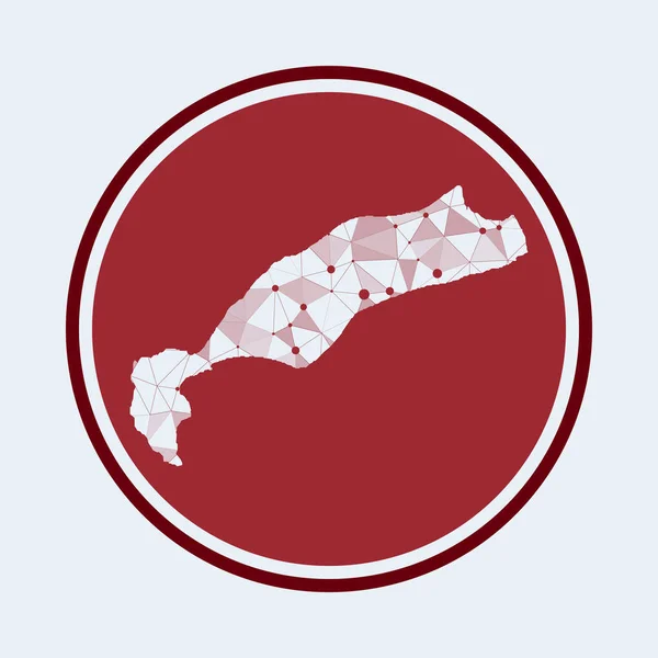 Кос значок Модний технологічний логотип острова Геометрична сітка круглий дизайн Технологія Інтернет — стоковий вектор