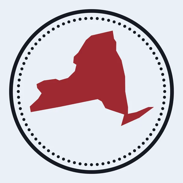 Нью-Йорк круглая марка Круглый логотип с нами карта штата и название Стильный минимальный Нью-Йорк значок с — стоковый вектор