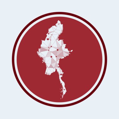 Ülke Geometrik ağ yuvarlak tasarım teknolojisi İnternet 'in Myanmar simgesi