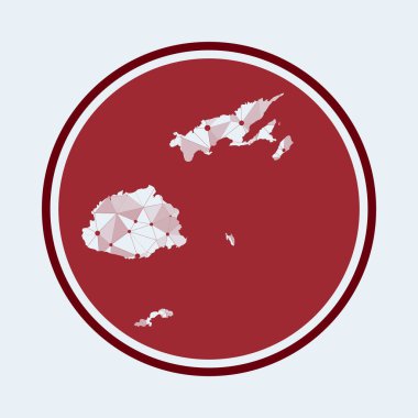 Fiji ikonu Geometrik ağ yuvarlak tasarım teknolojisi İnternet logosu