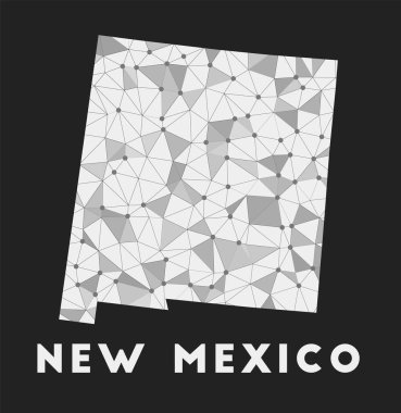 New Mexico iletişim ağı haritası New Mexico 'nun karanlık üzerinde modayı takip ettiğini gösteriyor.