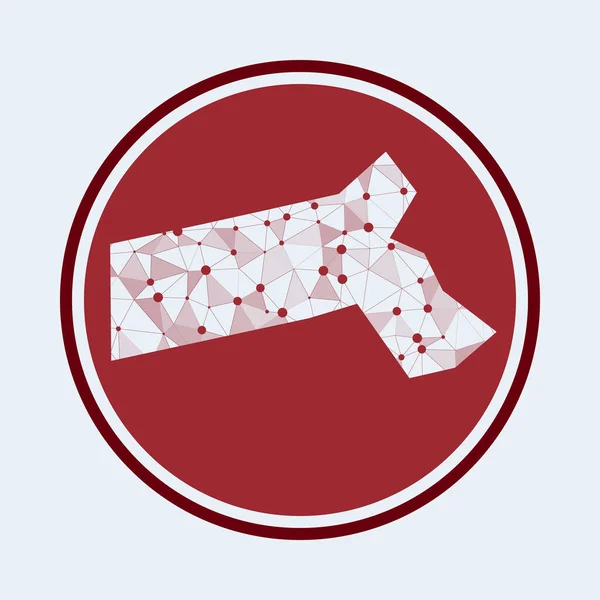 Massachusetts icoon Trendy tech logo van de us staat Geometrische mesh ronde ontwerp Technologie — Stockvector