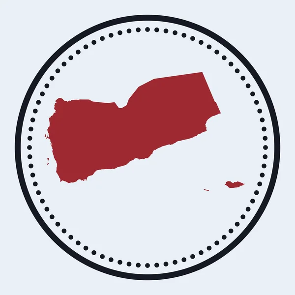 Yemen sello redondo Logo redondo con mapa de país y título Elegante insignia mínima Yemen con mapa — Vector de stock
