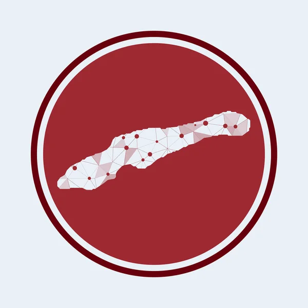 小さなケイマンのアイコン島のトレンディな技術ロゴ幾何学メッシュラウンドデザイン技術 — ストックベクタ