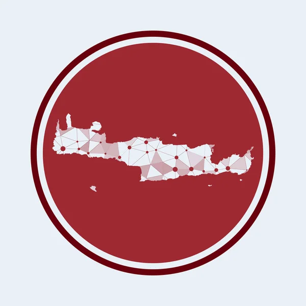 Критский значок Trendy tech логотип острова Геометрическая сетка круглого дизайна Технология интернет — стоковый вектор