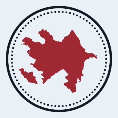 Azerbaycan yuvarlak amblemi ülke haritası ve başlığı çok az Azerbaycan rozeti olan yuvarlak logo