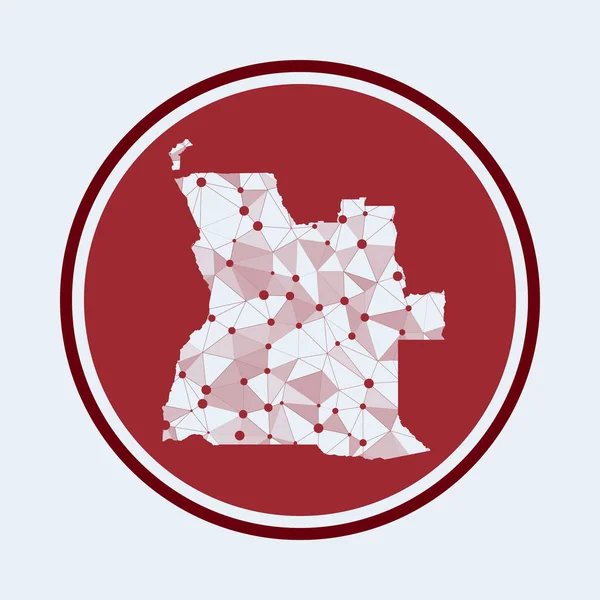 Angola icône Trendy tech logo du pays Maille géométrique design rond Technologie internet — Image vectorielle