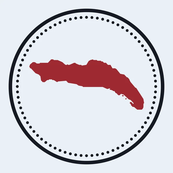 Okrągły znaczek Anegada Okrągłe logo z mapą wyspy i tytułem Stylowa minimalna plakietka Anegada z mapą — Wektor stockowy