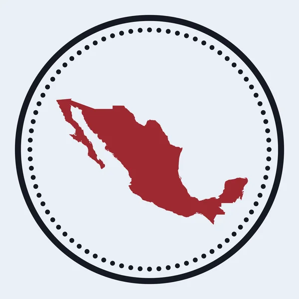 Мексиканская круглая марка Круглый логотип с картой страны и названием Стильный минимальный значок Мексики с картой — стоковый вектор