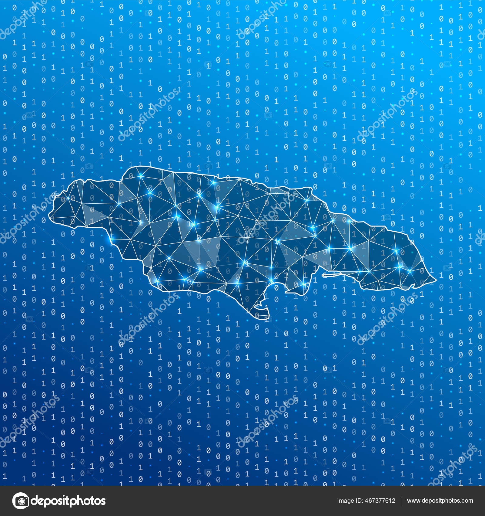 Network map of Jamaica Country digital connections map Technology