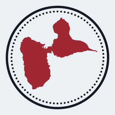 BasseTerre Adası yuvarlak amblemi ada haritası ve başlığı en az BasseTerre.