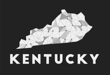 Kentucky iletişim ağı haritası Kentucky 'nin karanlık geometrik tasarımını gösteriyor.
