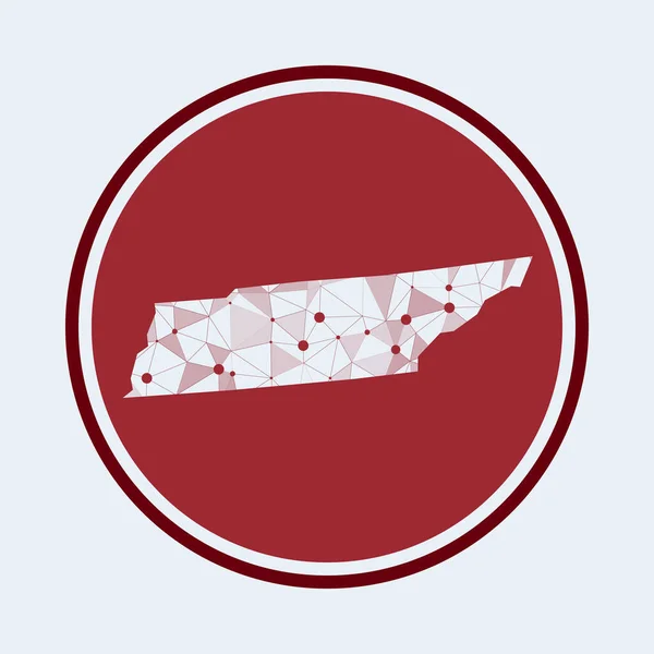 Tennessee icoon Trendy tech logo van de us state Geometrische gaas rond ontwerp Technologie internet — Stockvector