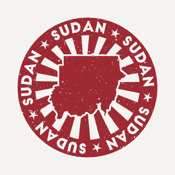 Σουδάν σφραγίδα Ταξίδι κόκκινο ελαστικό σφραγίδα με το χάρτη της χώρας διανυσματική απεικόνιση Μπορεί να χρησιμοποιηθεί ως — Διανυσματικό Αρχείο