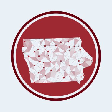 Iowa simgesi ABD eyaleti Geometrik ağ yuvarlak tasarımı teknolojisi İnternet logosu