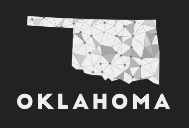 Oklahoma iletişim ağı haritamız Oklahoma 'nın koyu renkli geometrik tasarımı