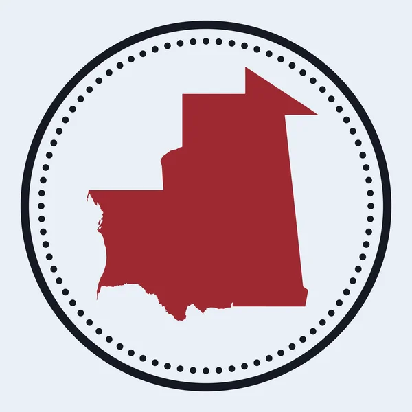 Mauritanië ronde stempel Ronde logo met landkaart en titel Stijlvolle minimale Mauritanië badge met — Stockvector