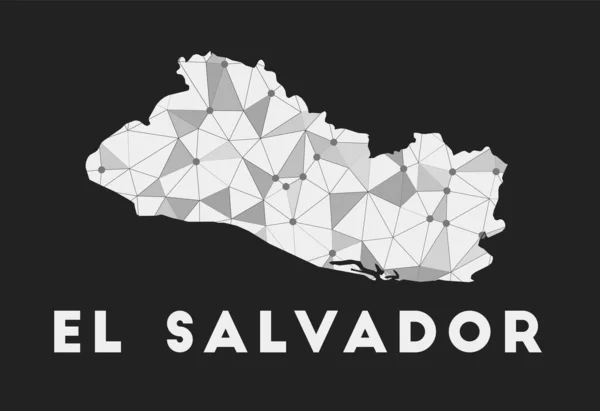 El Salvador Cumhuriyeti iletişim ağı haritası El Salvador Cumhuriyeti trendi — Stok Vektör
