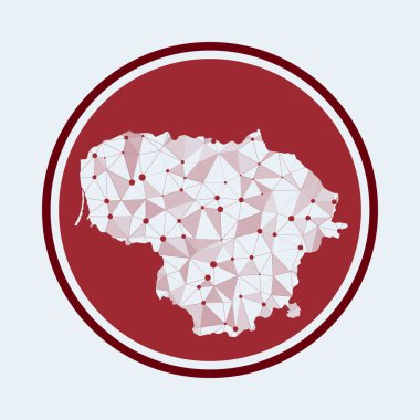 Litvanya 'nın Geometrik ağ yuvarlak tasarım teknolojisi İnternet logosu