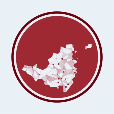 Ada Geometrik ağ yuvarlak tasarım teknolojisinin Saint Martin simgesi