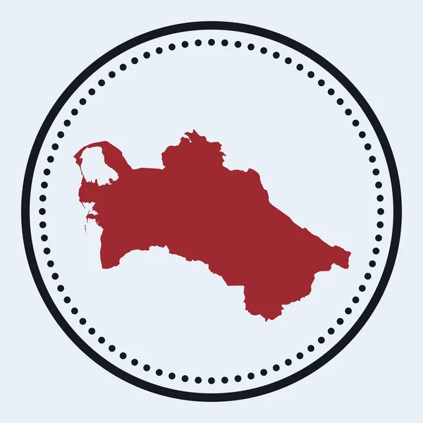 Туркменская круглая марка Круглый логотип с картой страны и названием Стильный минимальный туркменский знак — стоковый вектор