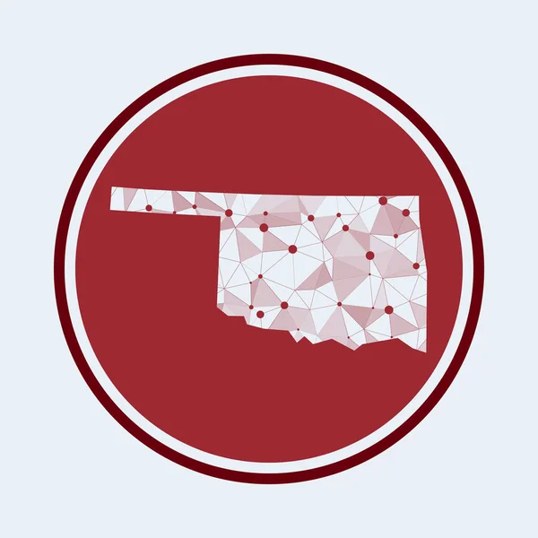 Oklahoma icône Trendy tech logo de la nous état Maille géométrique design rond Technologie internet — Image vectorielle