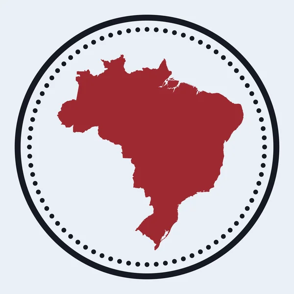 Brasil carimbo redondo Logotipo redondo com mapa do país e título Emblema Brasil mínimo elegante com mapa —  Vetores de Stock