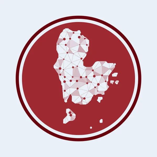 Иконка острова Реданг Современный технологический логотип острова Геометрическая сетка круглый дизайн Технология — стоковый вектор