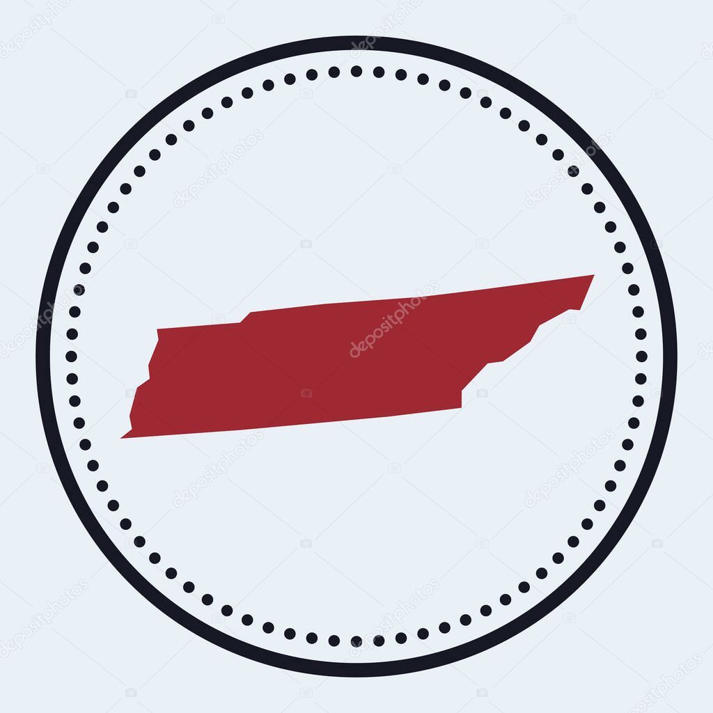 Tennessee round stamp Round logo with us state map and title Stylish minimal Tennessee badge with