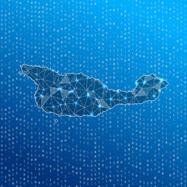 Santa Cruz Adası 'nın ağ haritası dijital bağlantılar haritası Teknoloji İnternet ağı