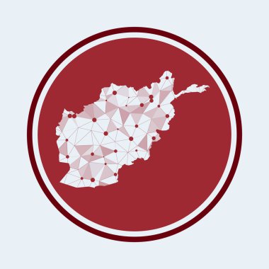 Afganistan 'ın Geometrik ağ yuvarlak tasarım teknolojisi logosu