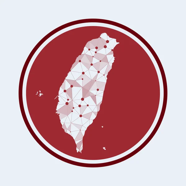台湾のアイコン国のトレンディーな技術ロゴ幾何メッシュラウンドデザイン技術インターネット — ストックベクタ