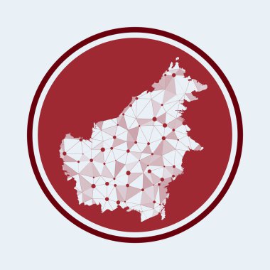 Ada Geometrik ağ yuvarlak tasarımı teknolojisi İnternet 'in Borneo simgesi