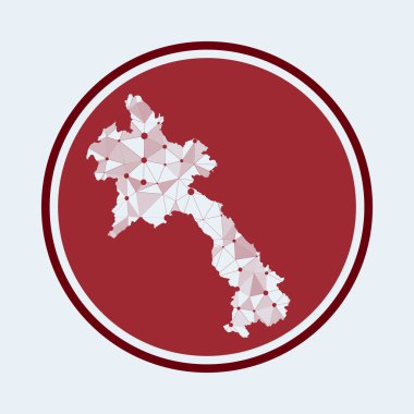 Ülke Geometrik ağ yuvarlak tasarım teknolojisi internet logosunun Laos simgesi