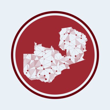Ülke Geometrik ağ yuvarlak tasarım teknolojisi İnternet 'in Zambiya simgesi
