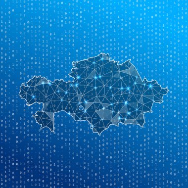 Kazakistan Ülke dijital bağlantılarının ağ haritası Teknoloji İnternet ağı