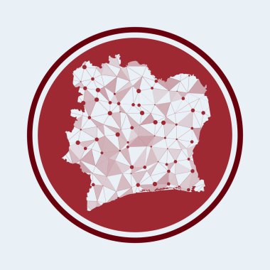Ülke Geometrik ağ yuvarlak tasarım teknolojisinin Fildişi Sahili ikonu Moda Teknolojisi logosu