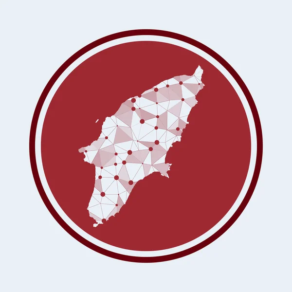 Rhodes icon Trendy Технічний логотип острова Геометрична сітка круглий дизайн Технологія інтернет — стоковий вектор