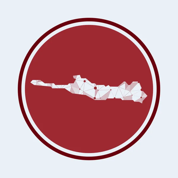 パラダイス島のアイコン島のトレンディな技術ロゴ幾何学メッシュラウンドデザイン技術 — ストックベクタ