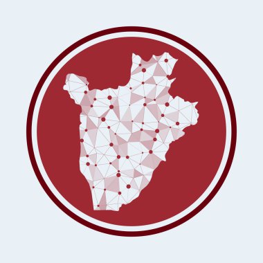 Burundi ikonu Geometrik ağ yuvarlak tasarım teknolojisi İnternet logosu