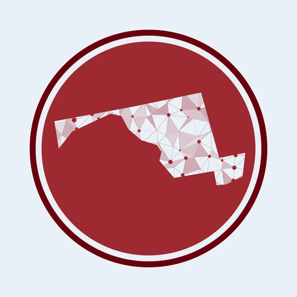 Maryland ikona Trendy tech logo z nas stan Geometryczne siatki okrągły design Technologia internet — Wektor stockowy