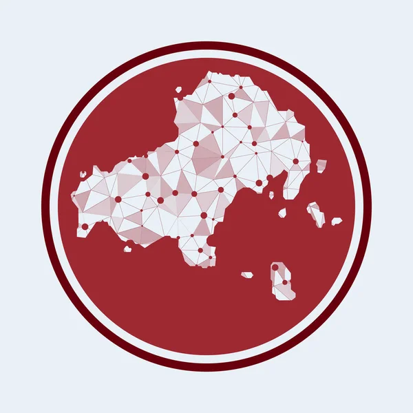 Значок Skiathos Модний технологічний логотип острова Геометрична сітка круглий дизайн Технологія Інтернет — стоковий вектор
