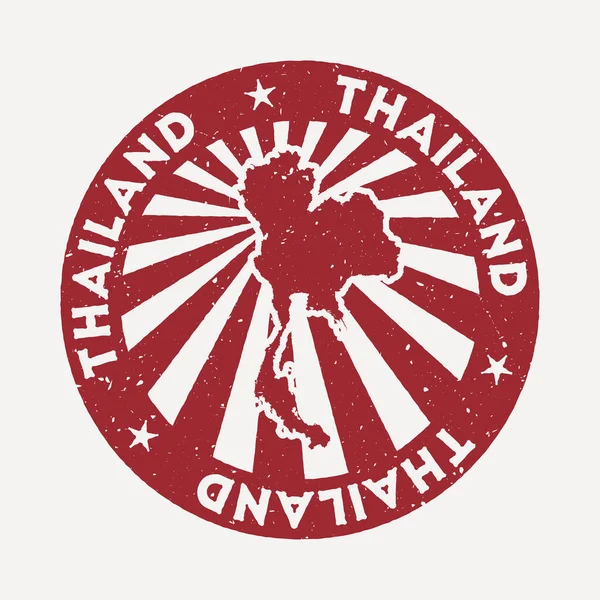 Thailand stamp Travel red rubber stamp with the map of country vector illustration Can be used as — Stockvector