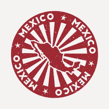 Mexico stamp Travel red rubber stamp with the map of country vector illustration Can be used as