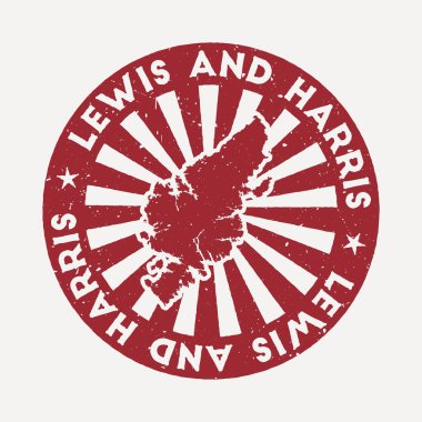 Lewis and Harris stamp Travel red rubber stamp with the map of island vector illustration Can be