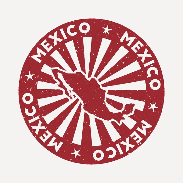 Mexico stamp Travel red rubber stamp with the map of country vector illustration Can be used as — Stockvektor