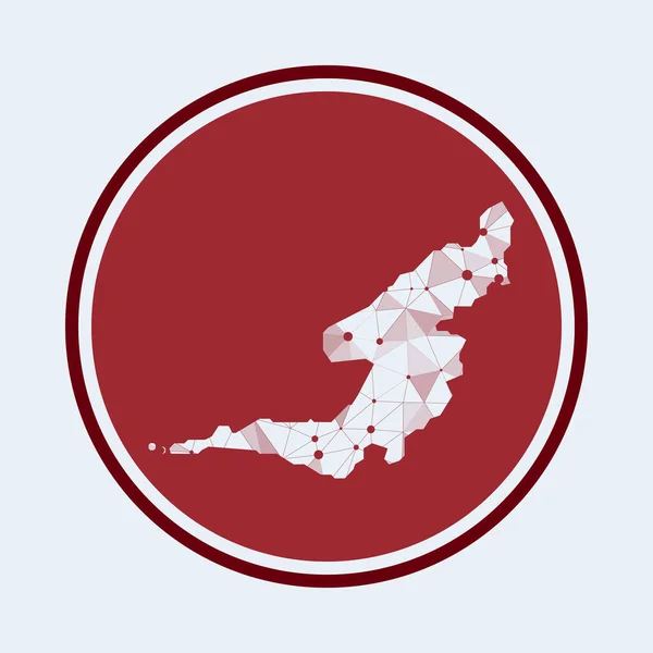 Bequia icon Trendy tech logo of the island Geometric mesh round design Technology internet — Stockvector