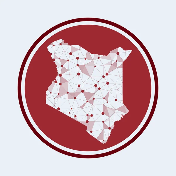 Kenya icon Trendy tech logo of the country Geometric mesh round design Technology internet — стоковый вектор