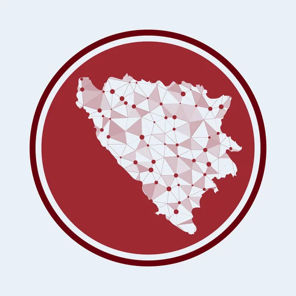 Bosnia icon Trendy tech logo of the country Geometric mesh round design Technology internet — Stock vektor